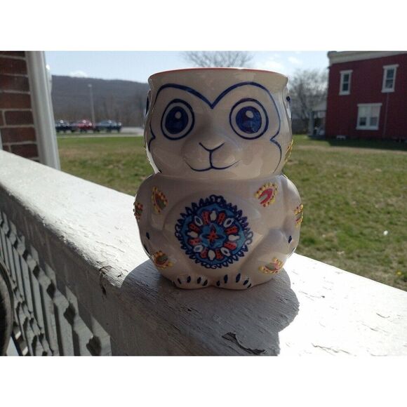 New Yokohama Studio Hand Painted Monkey Boho Artisan Coffee/Tea Mug - Picture 3 of 8